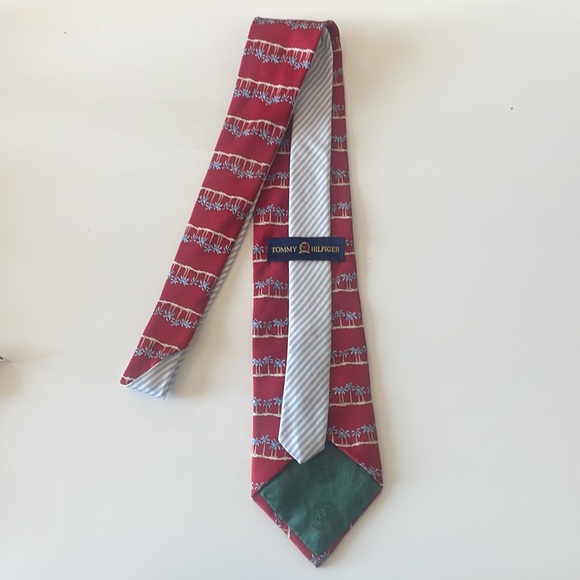 Brand NEW Tommy Hilfiger Palm Trees Silk Tie - Picture 4 of 7